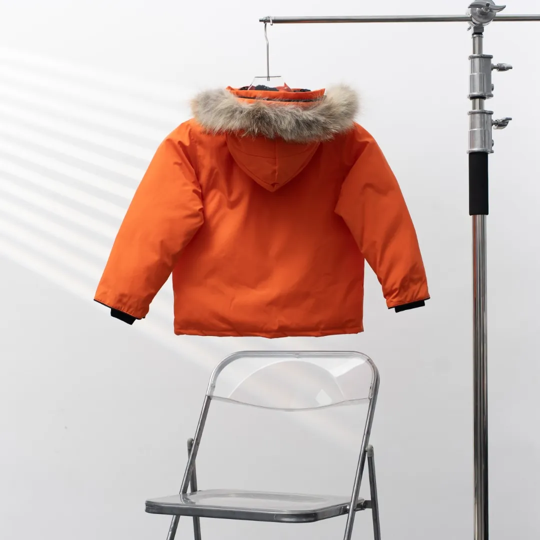P660 CANADA GOOSE丨Canada Goose C08 children's clothing, children's hooded down jacket Color: Orange Size: 110-160